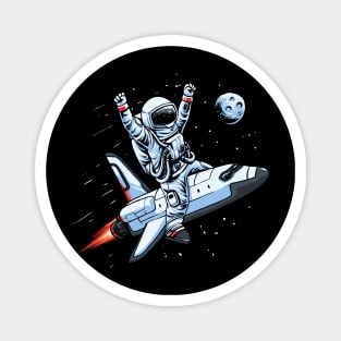 Flying Spaceship Astronaut Magnet